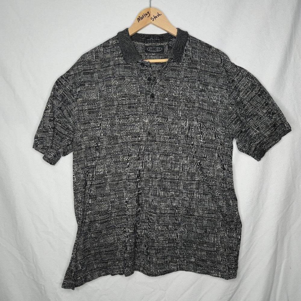 Jantzen Men's Golf Tee Shirt Short Sleeve Collared Black And White Size M 38/40